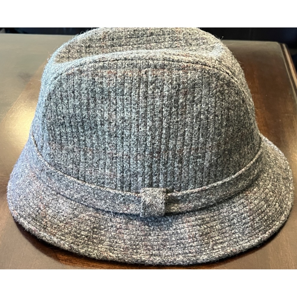 Vintage Men's Botany 500 Gray Taupe Wool Fedora Hat 7" x 5"